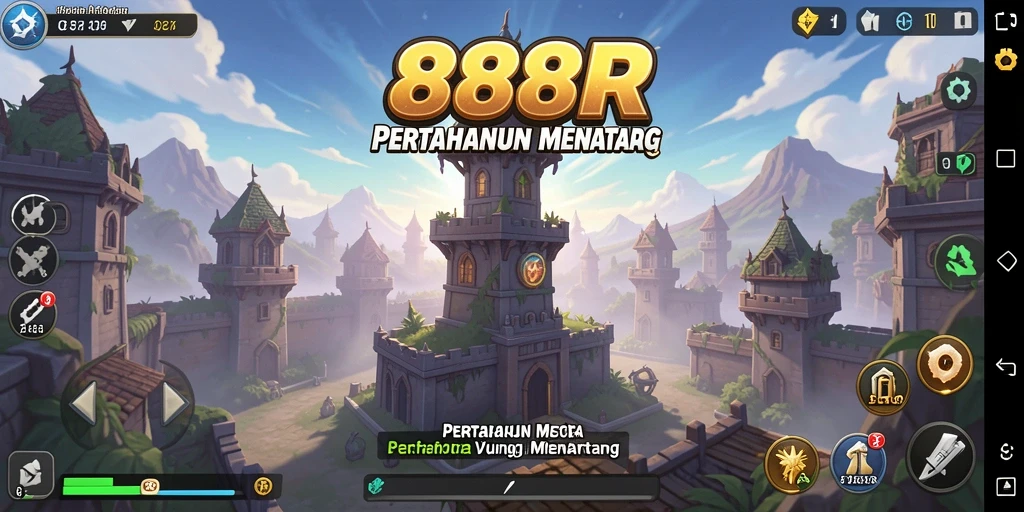 Tampilan gameplay yang seru dan mendebarkan di 888R Tower Defense.