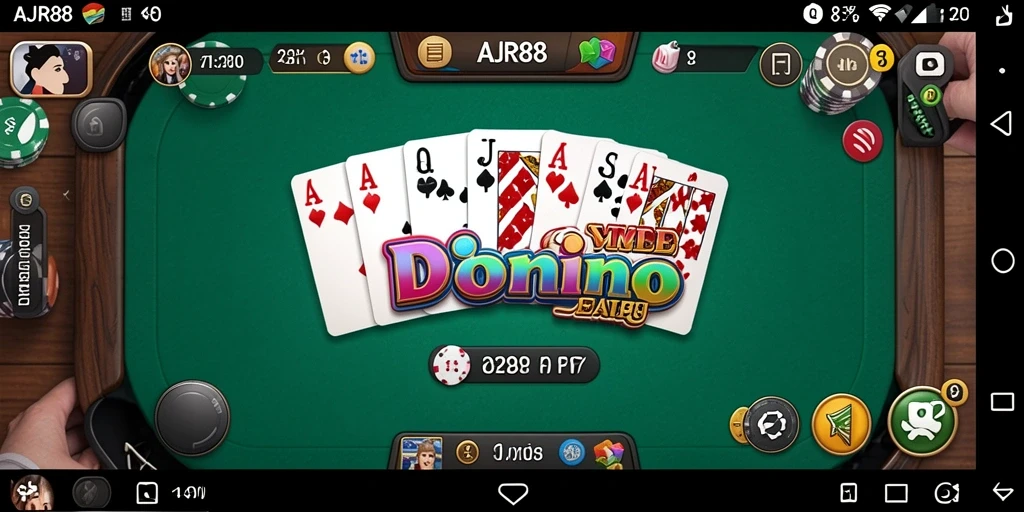 Tampilan gameplay menegangkan dalam AJR88, siap untuk berbagai strategi Domino.