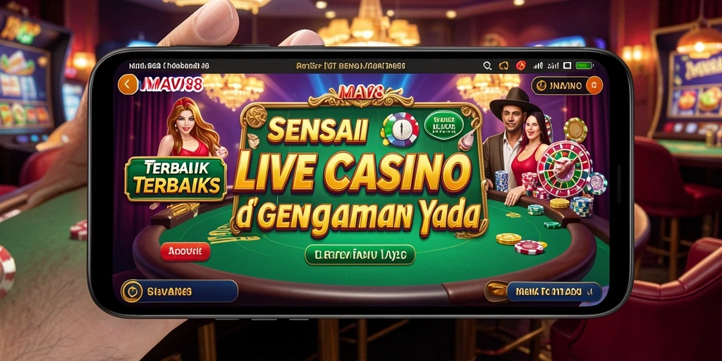 Screenshot gameplay AMAVI88 menampilkan dealer live dan permainan menarik.