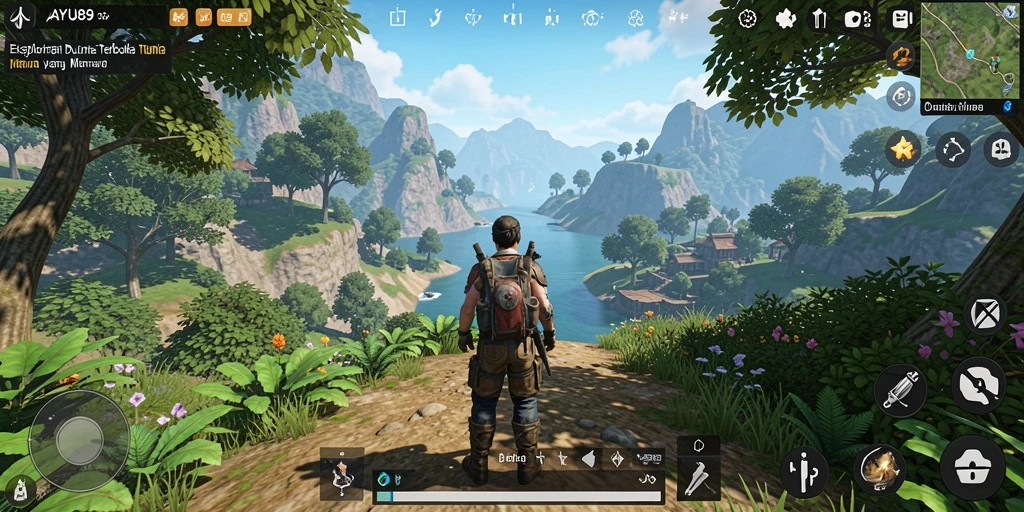 Tampilan gameplay AYU89 dengan dunia terbuka yang menakjubkan.