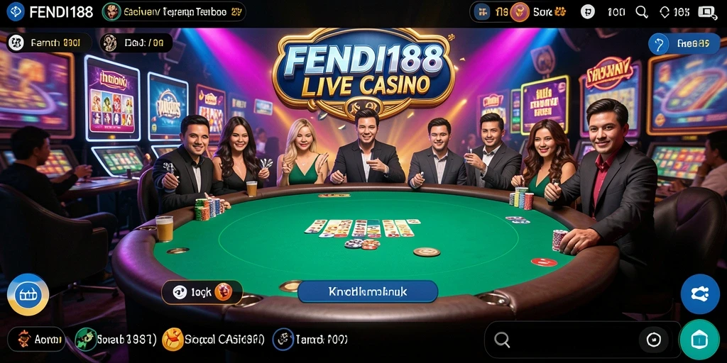 Tampilan antarmuka permainan FENDI188 yang menarik dengan dealer langsung.