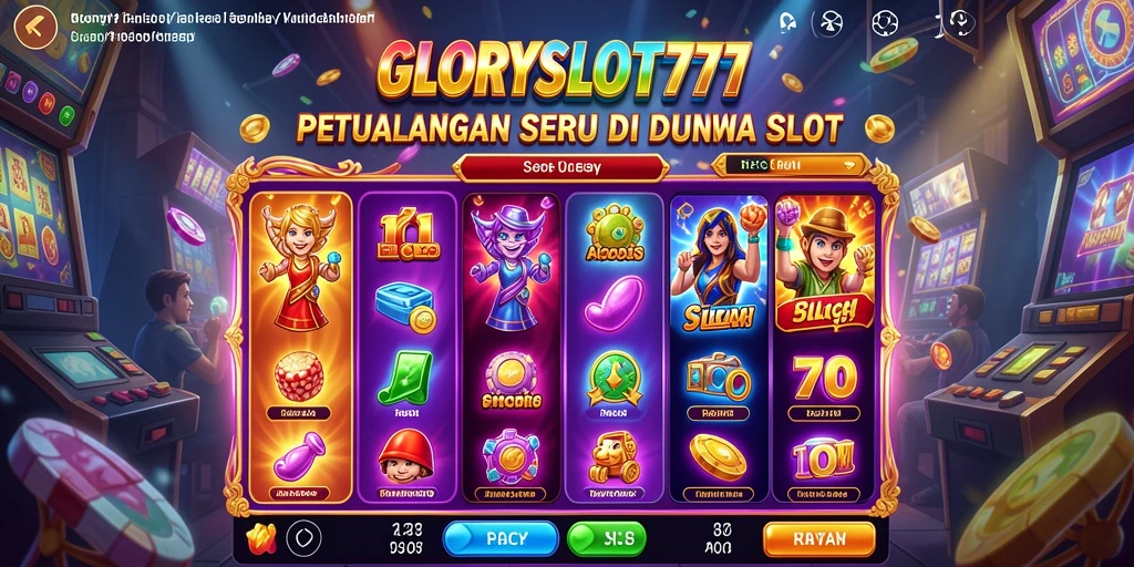 Tampilan gameplay seru dalam GLORYSLOT777 yang penuh warna.