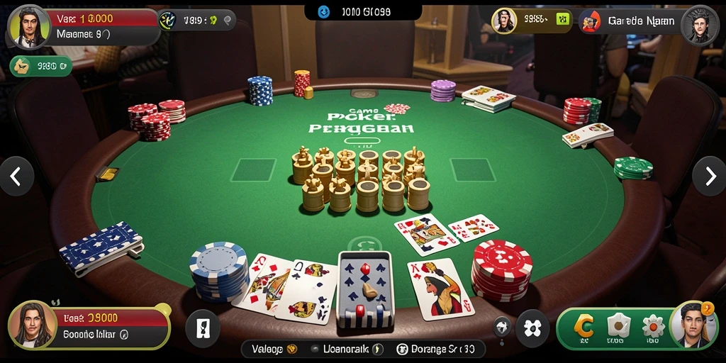 Tampilan permainan Poker yang menarik dan interaktif.