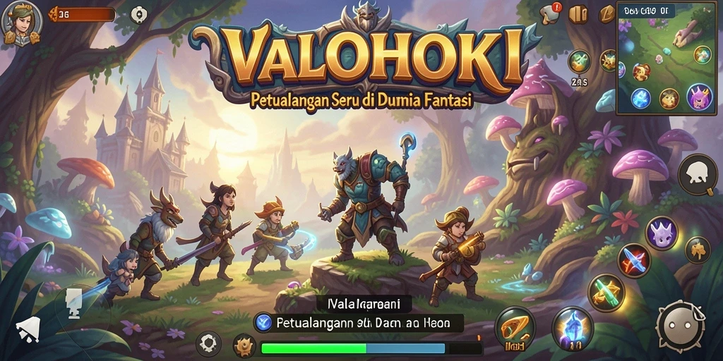 Tampilan gameplay VALOHOKI yang menakjubkan dalam dunia petualangan.