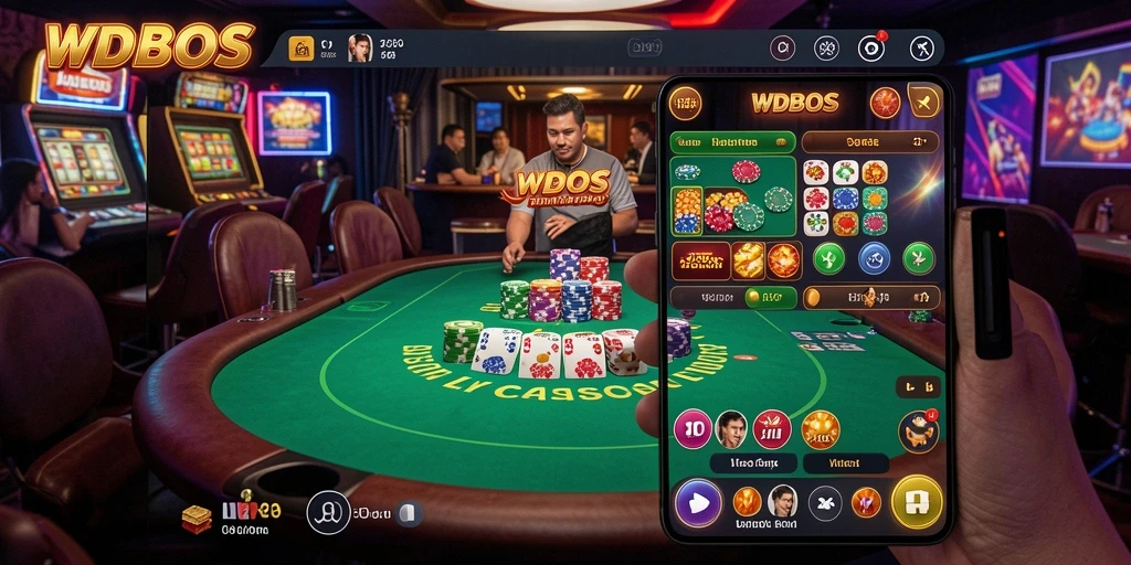Screenshot WDBOS menampilkan dealer langsung dalam permainan Live Casino.